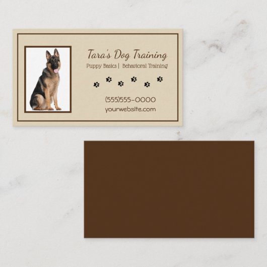 Tan- en wittekruiten kanine dog trainingspet visitekaartje (Voorkant / Achterkant)