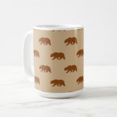 Tan en zadel bruin Grizzly Beer Pattern Koffiemok (Voorkant links)