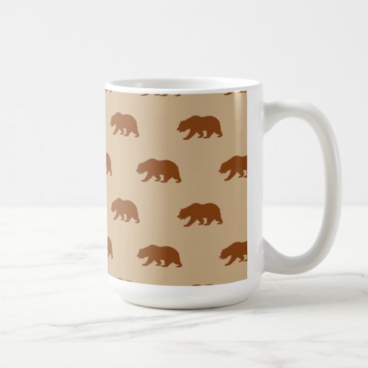 Tan en zadel bruin Grizzly Beer Pattern Koffiemok (Rechts)