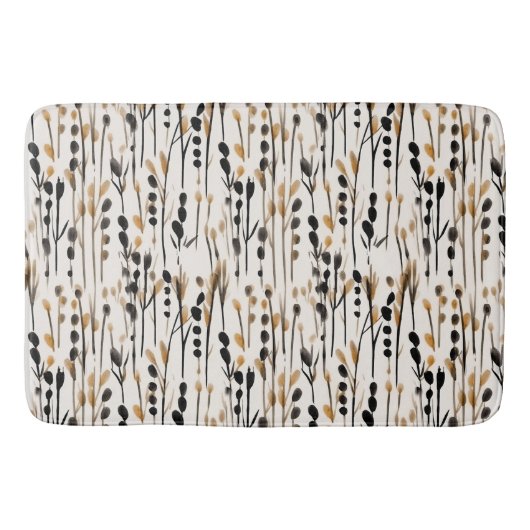 Tan en Zwart Abstract Meadow Badmat (Voorkant)