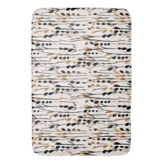 Tan en Zwart Abstract Meadow Badmat (Voorkant Verticaal)