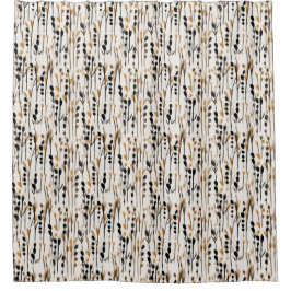 Tan en Zwart Abstract Meadow Douchegordijn