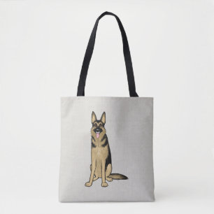 Tan en zwart Schattigee Duitse herdershond GSD Tote Bag