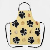 Tan- en zwart-witafdrukken op een gouden achtergro schort (Voorkant)