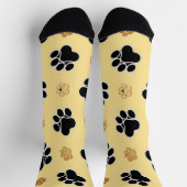 Tan- en zwart-witafdrukken op een gouden achtergro sokken (Top)