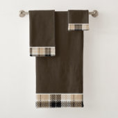 Tan- en zwarte badhanddoekset bad handdoek (Insitu)