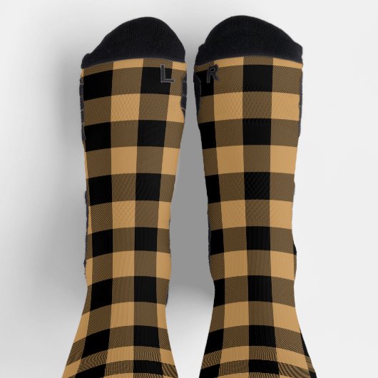 Tan- en zwarte buffelplaat sokken (Top)