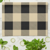 tan en zwarte buffelplaat theedoek (Gevouwen)