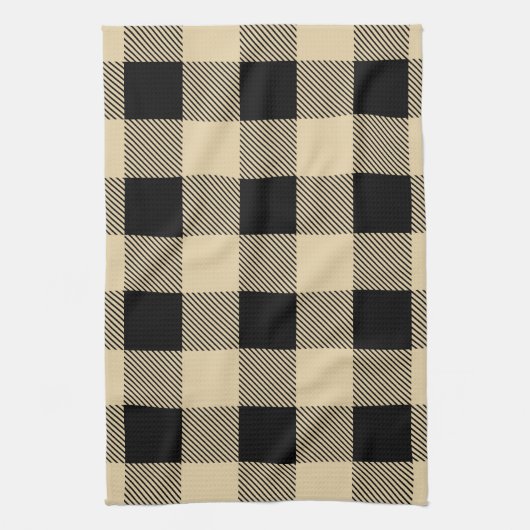  tan en zwarte buffelplaat theedoek (Verticaal)