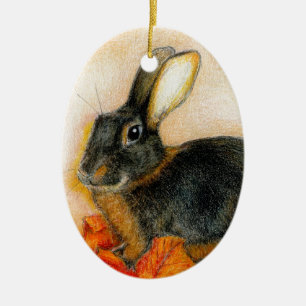 TAN EN ZWARTE KERAMISCH ORNAMENT