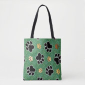 Tan- en zwarte peuterafdrukken op groengras tote bag (Voorkant)