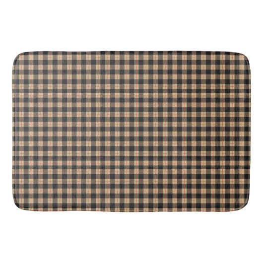 Tan- en zwarte rode streep buffelplaat badmat (Voorkant)