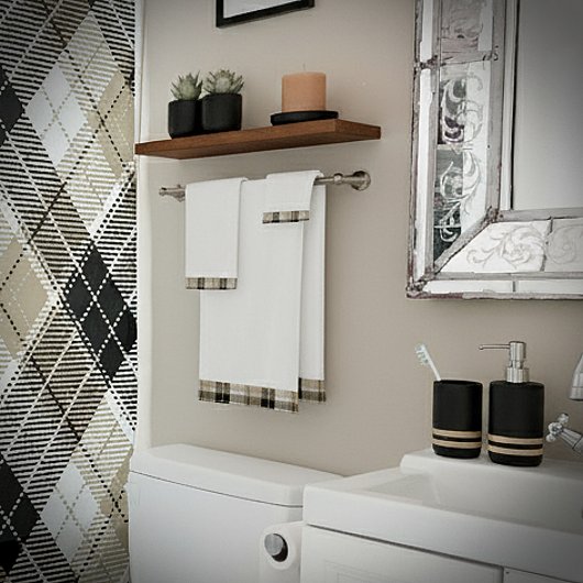 Tan en zwarte vlecht bad handdoek