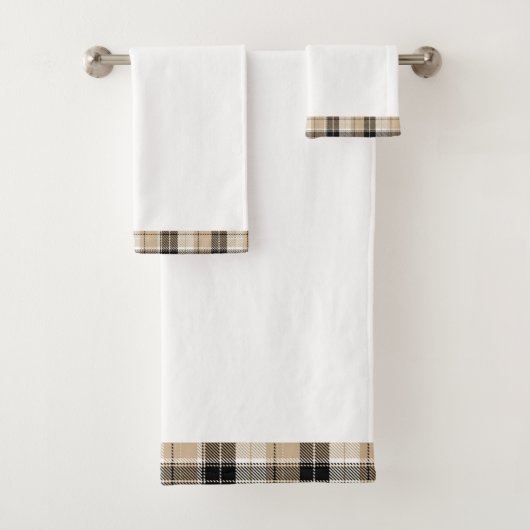 Tan en zwarte vlecht bad handdoek (Insitu)