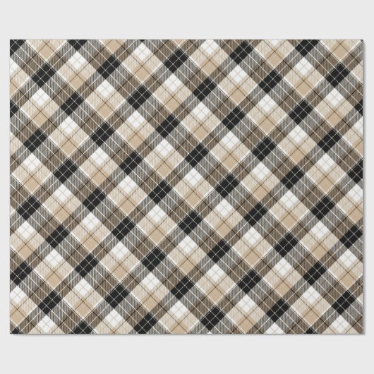 Tan en zwarte vlecht cadeaupapier (Vlak)