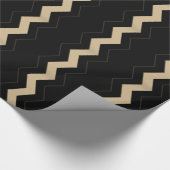 Tan en zwarte zigzag  cadeaupapier (Hoek)