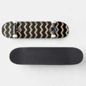 Tan en zwarte zigzag persoonlijk skateboard (Horizontaal)