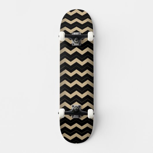 Tan en zwarte zigzag persoonlijk skateboard (Voorkant)