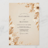 Tan Ethereal Botanical Wedding Kaart (Voorkant)