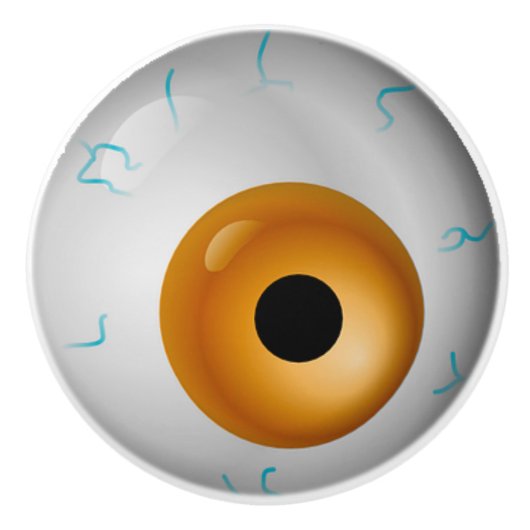 Tan Eyeball Zombie Lade Knop (Voorkant)