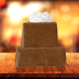 Tan Faux Leather Cadeaupapier