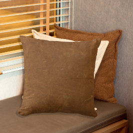 Tan Faux Leather Kussen