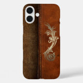 Tan Faux Leather opzadelen Case-Mate iPhone Case (Achterkant)
