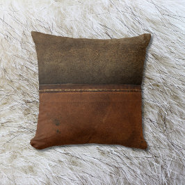 Tan Faux Leather opzadelen Kussen