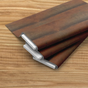 Tan Faux Leather opzadelen Stof