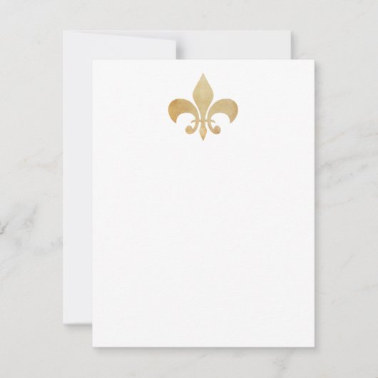 Tan Fleur de Lis Flat Note-kaarten Notitiekaartje (Voorkant)