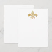 Tan Fleur de Lis Flat Note-kaarten Notitiekaartje (Voorkant / Achterkant)