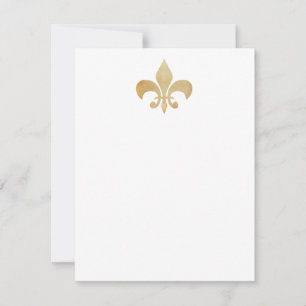 Tan Fleur de Lis Flat Note-kaarten Notitiekaartje