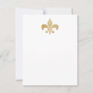 Tan Fleur de Lis Flat Note-kaarten Notitiekaartje