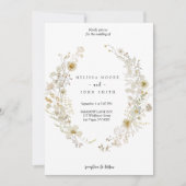 Tan Flora Boho Wildflower Wedding Kaart (Voorkant)