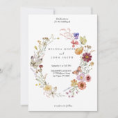 Tan Flora Boho Wildflower Wedding Kaart (Voorkant)