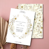 Tan Flora Boho Wildflower Wedding Kaart