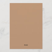 Tan Floral Brushstroke Romance Wedding Kaart (Achterkant)
