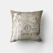 Tan Floral eens op een tijdslang Kussen (Achterkant)