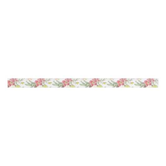 Tan Floral Grosgrain Lint (Voorkant)