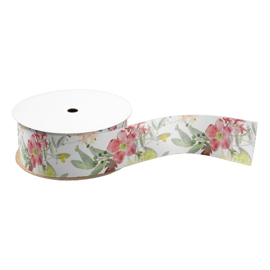  Tan Floral Grosgrain Lint (Spoel)