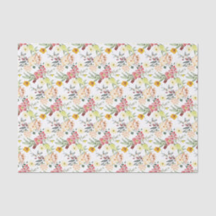 Tan Floral Tissuepapier
