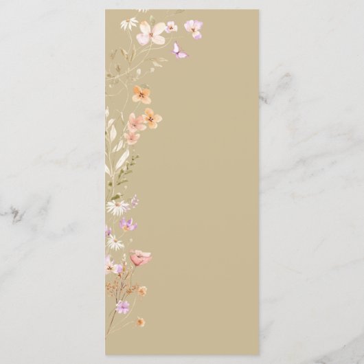 Tan Flowers Wedding Event Menu Tafel Decor (Achterkant)