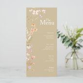 Tan Flowers Wedding Event Menu Tafel Decor (Staand voorkant)