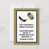 Tan Football Wedding Save the Date Notice Kaart (Voorkant)