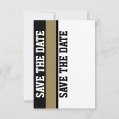 Tan Football Wedding Save the Date Notice Kaart (Achterkant)