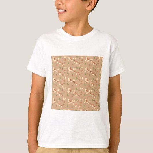 Tan forest wildlife nature print t-shirt (Voorkant)