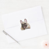 Tan Frans Bulldog Bruin / Zwart Puppy Dog Vierkante Sticker (Envelop)