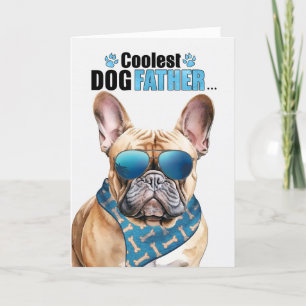 Tan Frans Bulldog Dog Coolest Dad Vaderdag Feestdagen Kaart