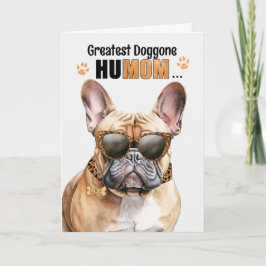 Tan Franse Bulldog Greatest HuMOM Moederdag Feestdagen Kaart