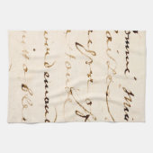 Tan French Letter Script Parchment Theedoek (Horizontaal)